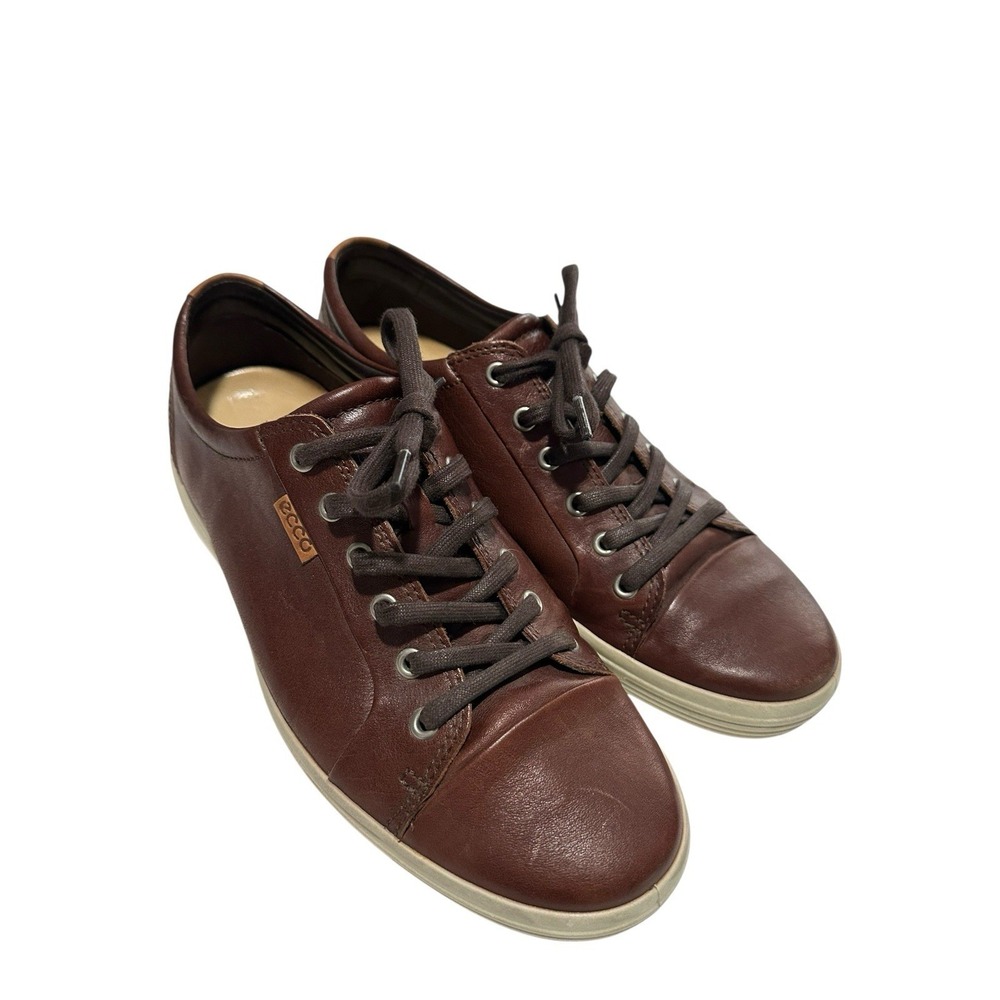 Ecco Shoes Sneakers Men's Size 9 US EU 43 Brown Leather‎ Lace Up Danish #S17-10